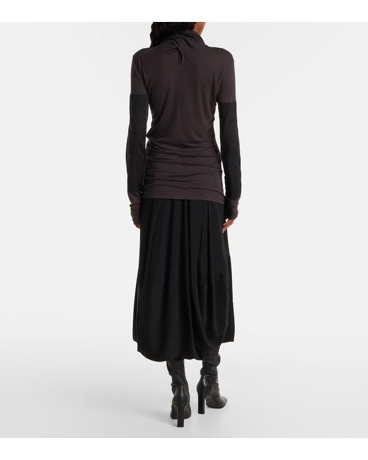Lemaire Black Tie-Neck Jersey Top