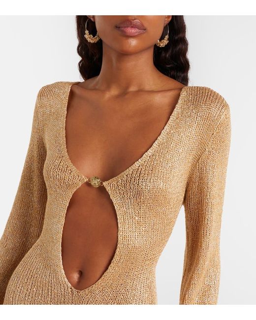 Bananhot Natural Rey Cutout Sequined Minidress