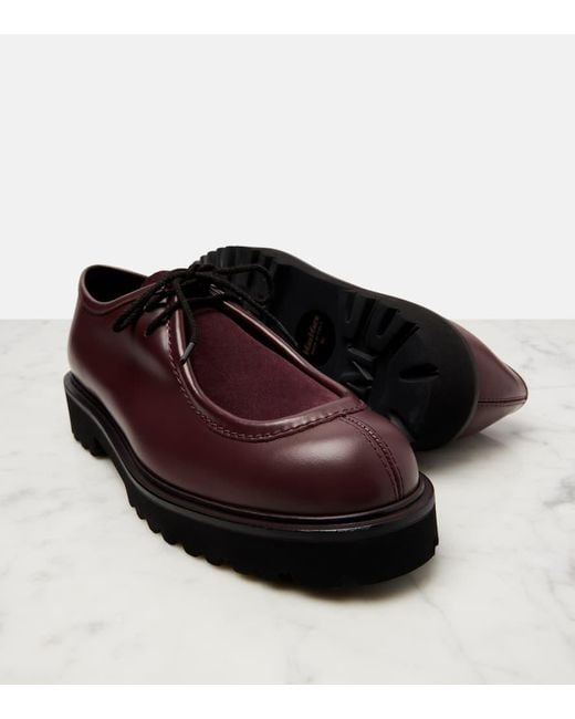 Max Mara Brown Track Leather And Suede Loafers