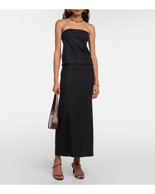 Vince Black Flannel Maxi Skirt