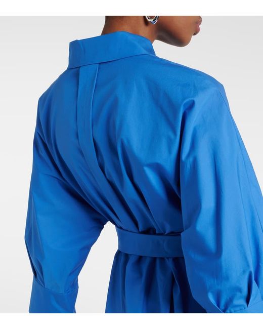 Max Mara Blue Hemdblusenkleid aus Baumwollpopeline