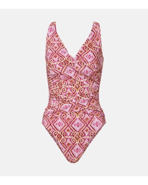 Karla Colletto Pink Basics Printed Swimsuit