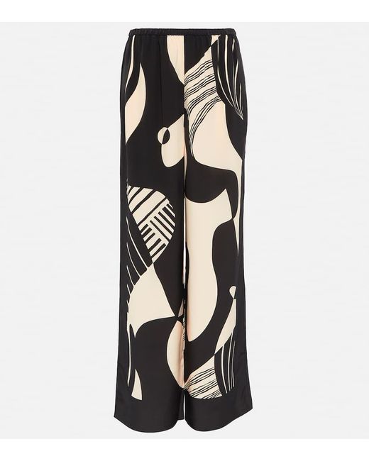 Sir. The Label Highrise Printed Silk Pants in Black Lyst