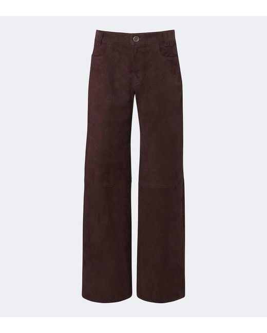 Stouls Brown Lilou Ten Suede Wide-Leg Pants