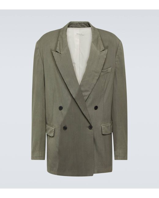 Dries Van Noten Green Oversized Wool-blend Blazer for men