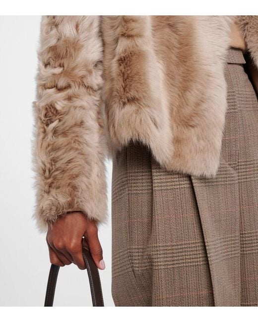 Yves Salomon Natural Reversible Shearling Wrap Jacket