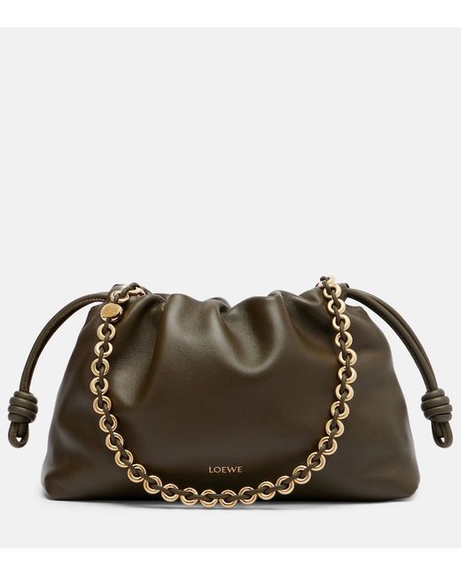 Loewe Brown Flamenco Medium Leather Clutch
