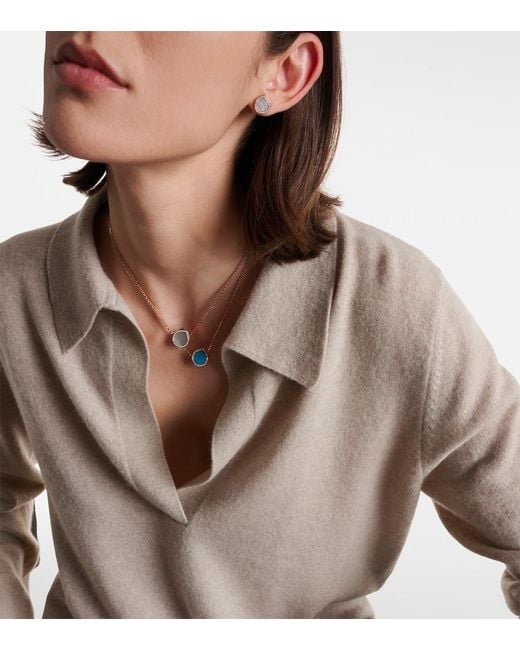 Repossi Metallic Antifer 18Kt Rose Necklace With Mother Of Pearl And Diamonds