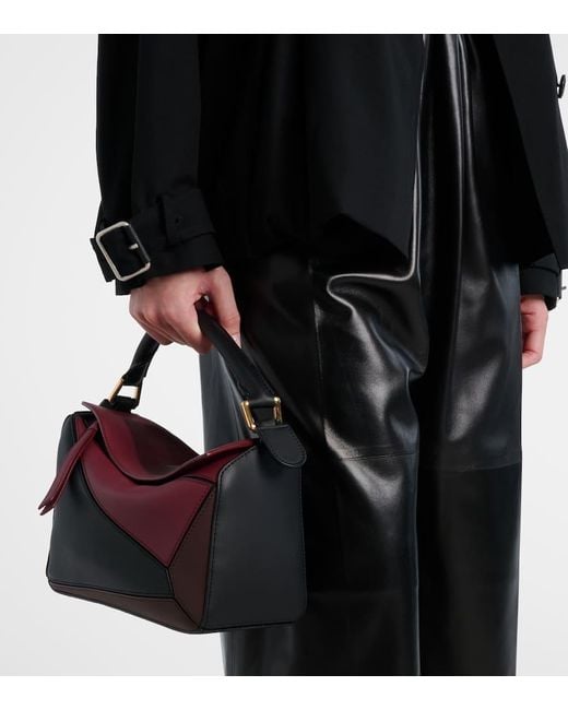 Loewe Black Tote Bas Puzzle Square Small Aus Leder