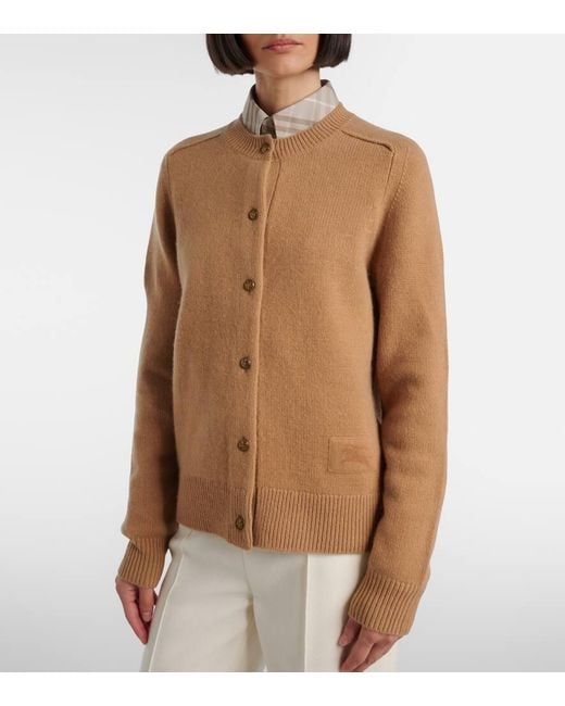 Burberry Brown Ekd Cashmere-Blend Cardigan