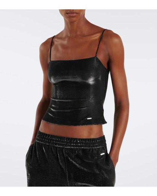 Gucci Black Embellished Crop Top
