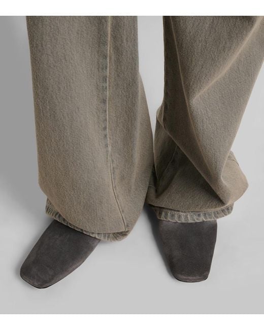 Max Mara Black Logo Suede Mules