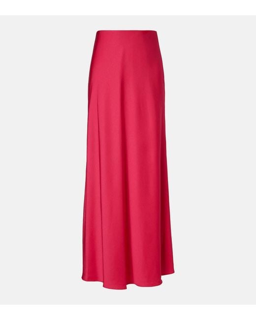 Jonathan Simkhai Red Kiri Satin Maxi Skirt