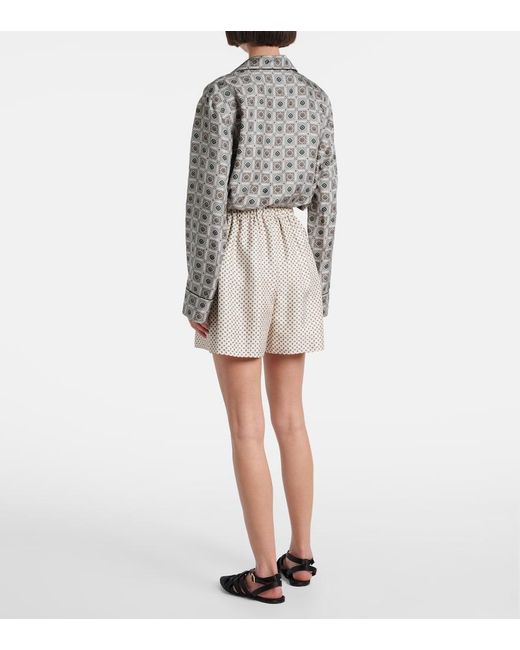 Loro Piana Multicolor Angelo Silk Twill Bermuda Shorts