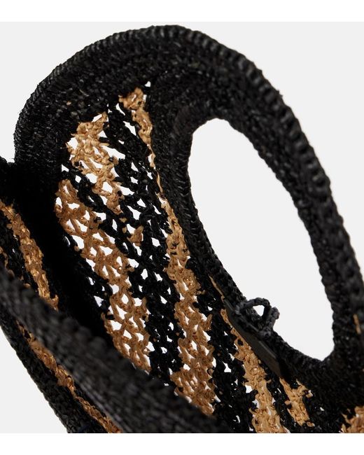 Jacquemus Black Spiaggia Small Raffia Shoulder Bag
