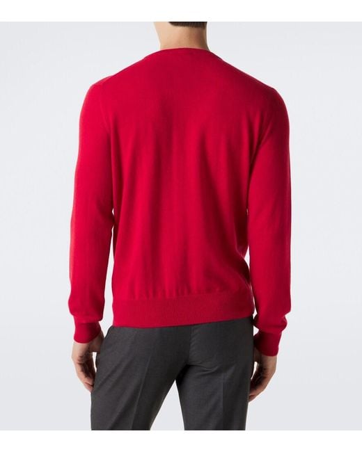 Rubinacci Red Cashmere Sweater for men