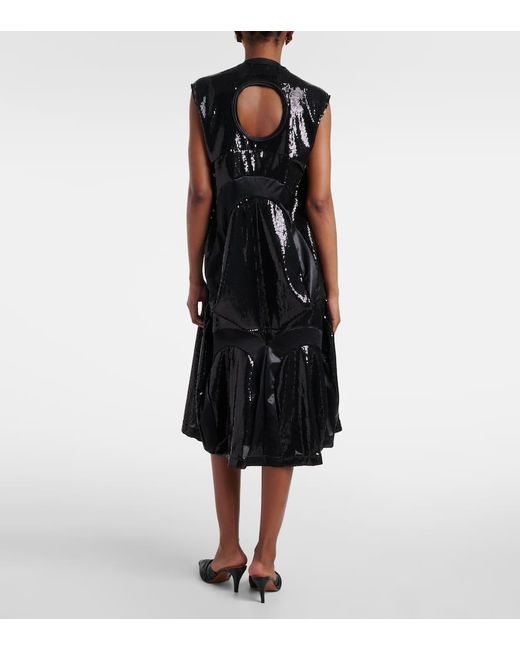 Junya Watanabe Black Sequined Midi Dress