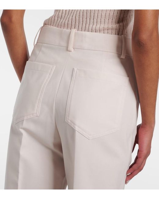 Victoria Beckham White Alina High-Rise Wide-Leg Pants