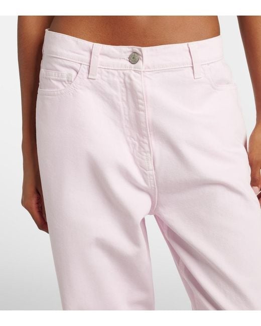 Magda Butrym Pink Mid-Rise Wide-Leg Jeans