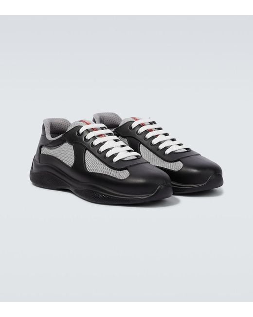 Prada Black Recycled Polyester-blend Sneakers for men