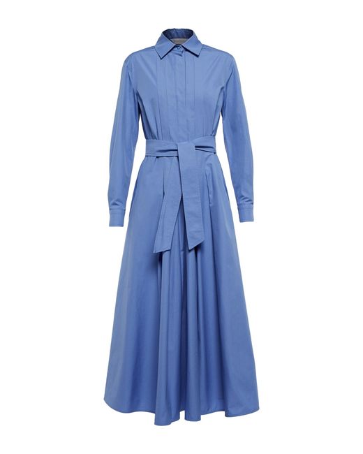 Max Mara Hangar Cotton Midi Shirt Dress in Blue | Lyst