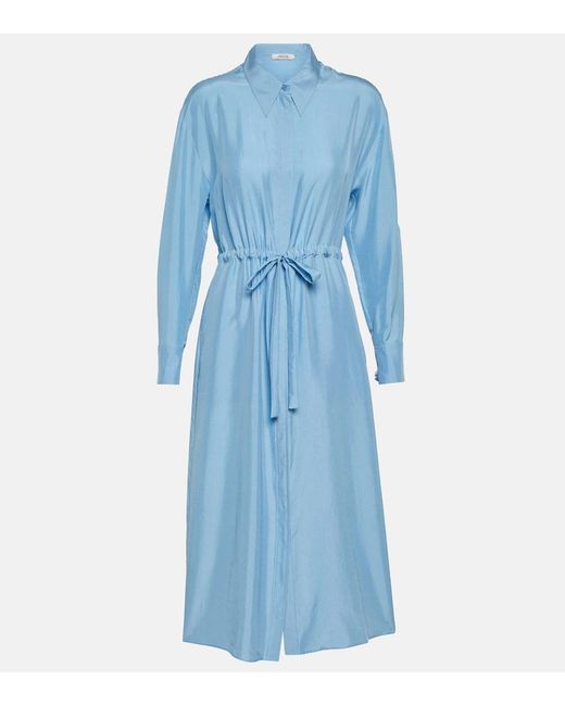 Dorothee Schumacher Blue Heritage Ease Silk Midi Dress