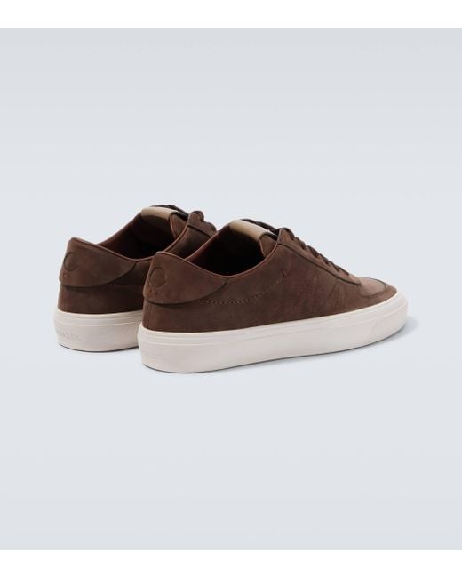 Moncler Brown Monclub Suede Sneakers for men