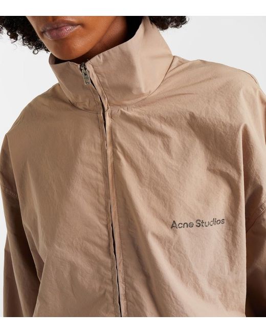 Acne Pink Logo Cotton Poplin Jacket