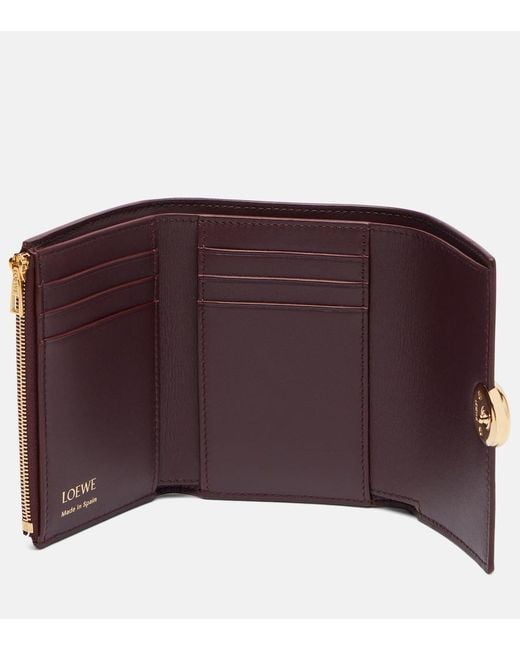 Loewe Purple Pebble Small Leather Wallet