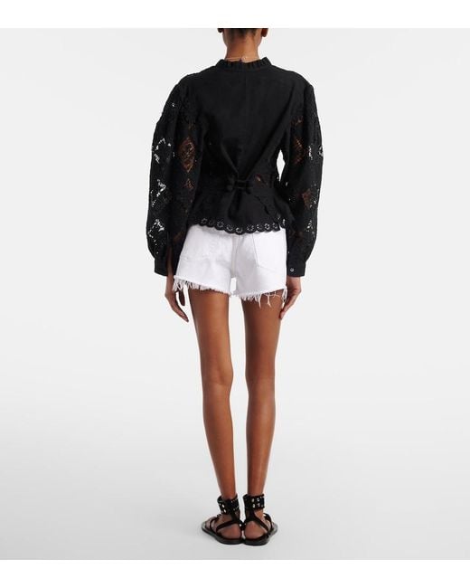 Agolde White Parker Denim Shorts