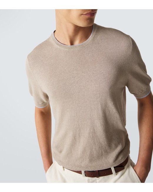 Fedeli Natural Linen And Cotton Sweater for men