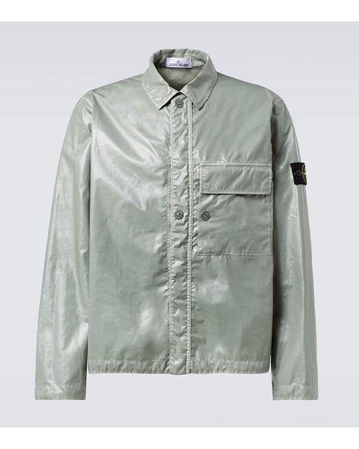Stone Island Blouson Aus Baumwollmusselin in Green für Herren