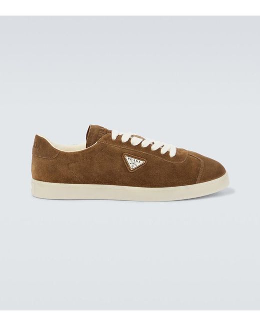 Prada Sneaker LANE SUEDE in Brown für Herren