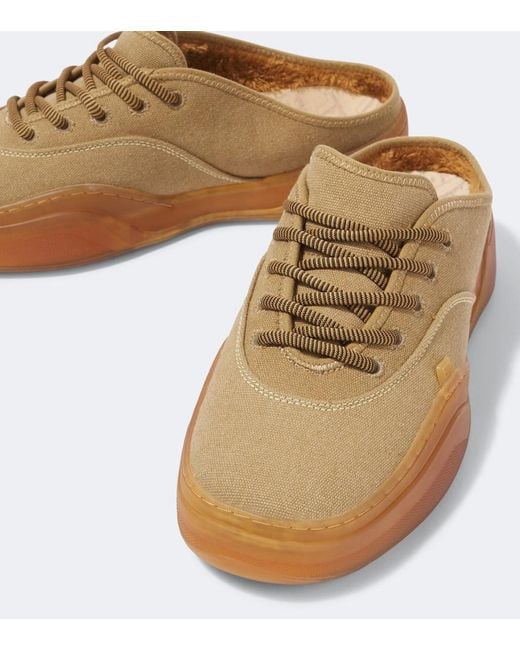 ERL Brown Canvas Mules for men