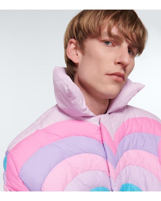 ERL Quilted Puffer Jacket in Pink for Men | Lyst