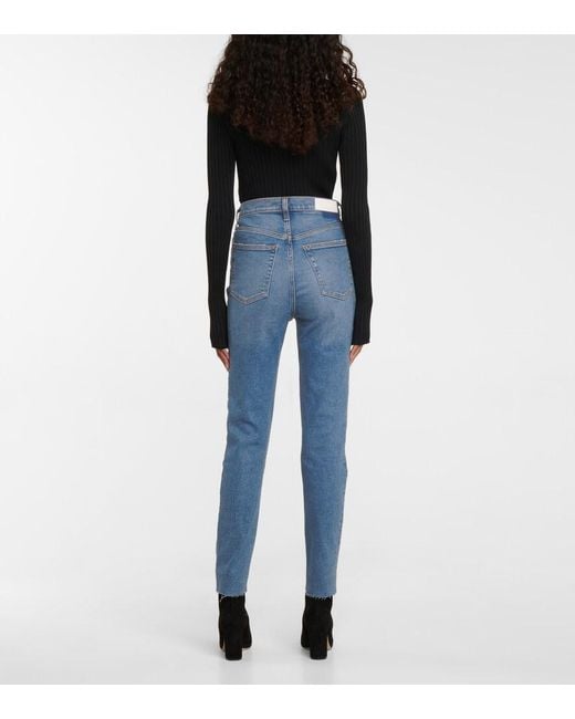 Re/done Blue 90S Ultra High-Rise Skinny Jeans