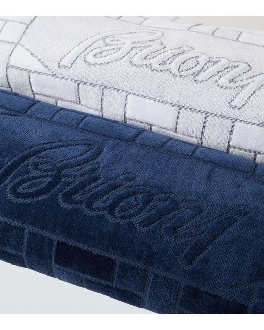 Brioni Blue Cotton Terry Beach Towel for men