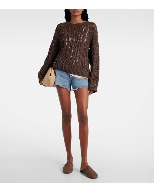 Agolde Blue Parker Denim Shorts