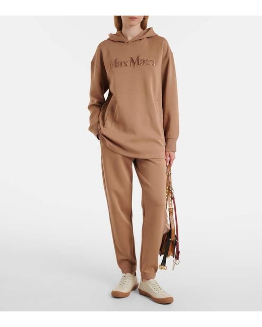 Max Mara Natural Bestickter Hoodie Aus Einem Baumwollgemisch