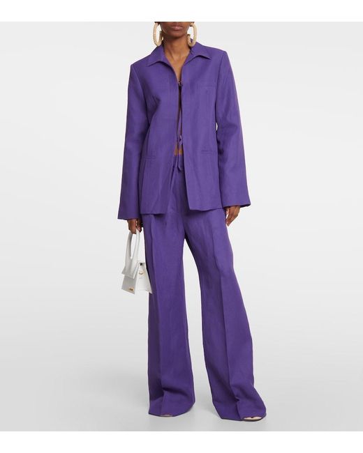 Jacquemus Purple Plidao Wide-Leg Pants