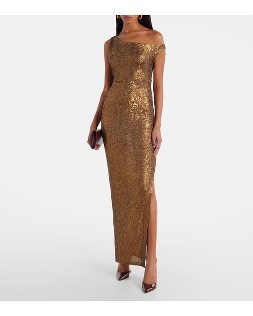Abito Da Sera Con Paillettes di Norma Kamali in Brown