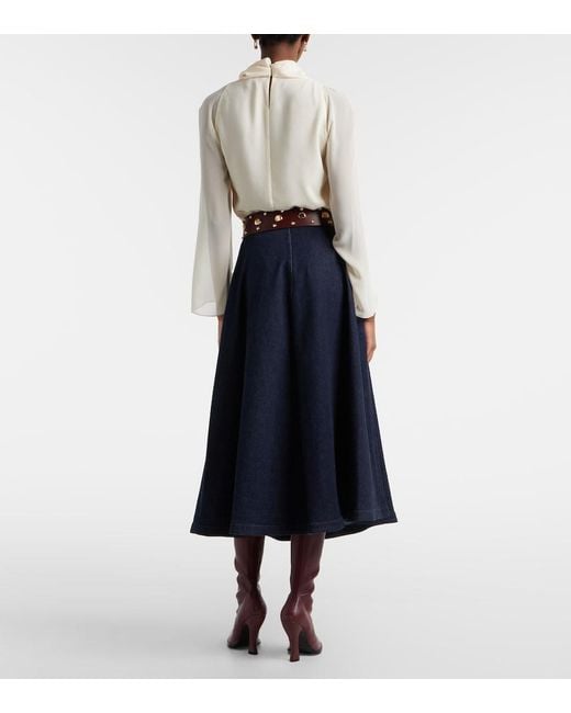 Altuzarra Blue Varda Denim Midi Skirt