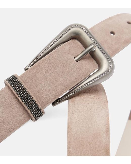 Brunello Cucinelli Brown Suede Belt