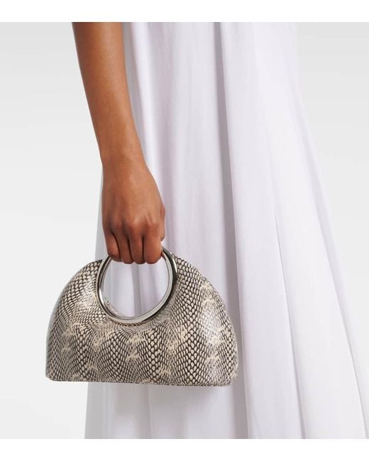 Jacquemus Natural Calino Small Snake-Effect Leather Tote Bag
