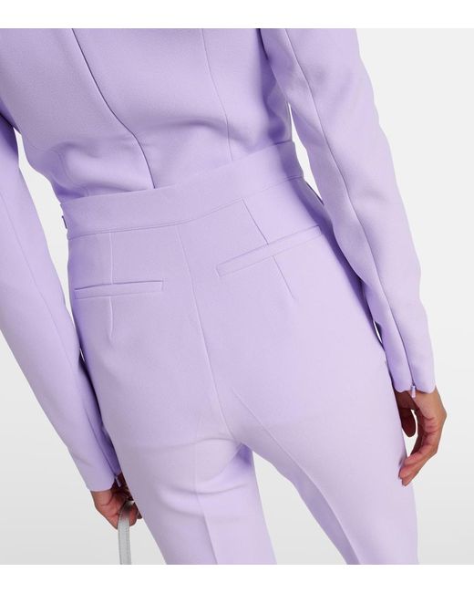 Safiyaa Purple Alexa High-rise Crepe Flared Pants