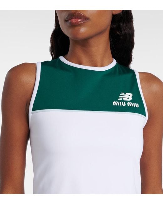 Miu Miu Green X New Balance Jersey Tank Top