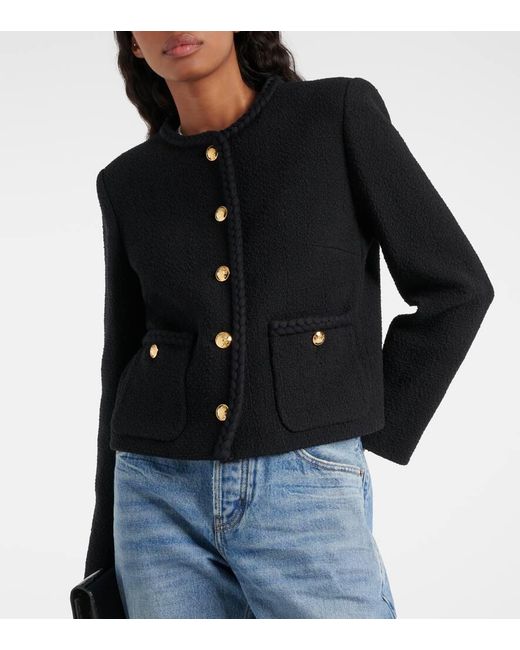 Nili Lotan Black Iman Cropped Cotton-blend Jacket