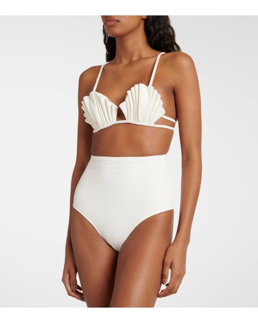Adriana Degreas White La Mer Coquillage High-rise Bikini
