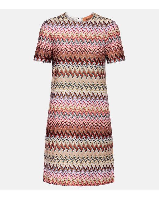 Missoni Red Zig Zag Lame Minidress