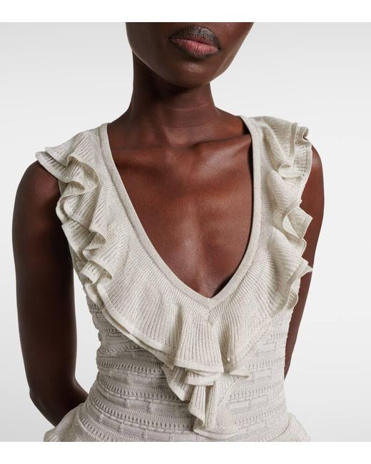 【Zimmermann】Crush Frilled knitted maxi dress Crush Frilled knitted maxi dress in grey - Zimmermann